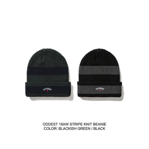 OURDAILYDOSE 18AW STRIPE BEANIE 加厚防寒 刺绣条纹冷帽 毛线帽 商品图0