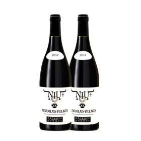 【双支特惠装】法国原瓶进口红酒 乔治杜博夫博若莱村庄牛标红葡萄酒G. DUBOEUF-BEAUJOLAIS VILLAGES NIU 750ml*2