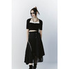 AnnoMundi黑色半身裙女秋中长款设计感高腰不规则小众百褶裙子 商品缩略图2