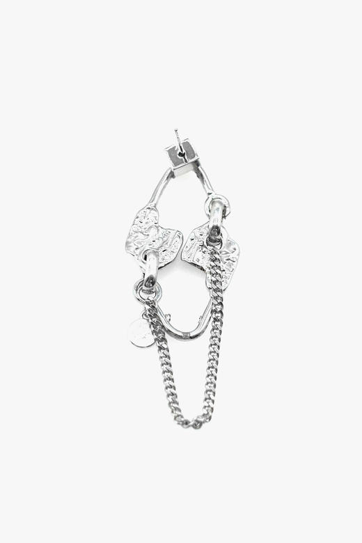 21AW TABOO｜愚人船  别针系列 - 纹理镜像别针耳环 商品图2