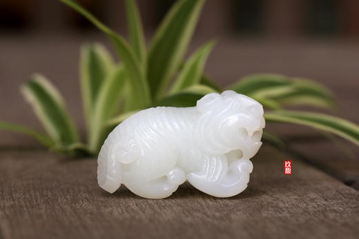 和田玉（羊脂白玉）俄料挂件--虎 20g 商品图0