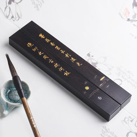 【西泠印社】墨欢紫光檀镇纸 实木嵌铜丝 商品图2