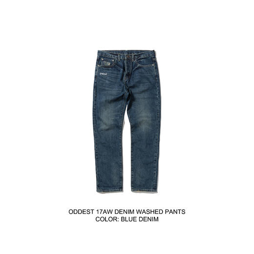 OURDAILYDOSE 17AW DENIM WASHED PANTS 丹宁刺绣水洗做旧牛仔裤 商品图0