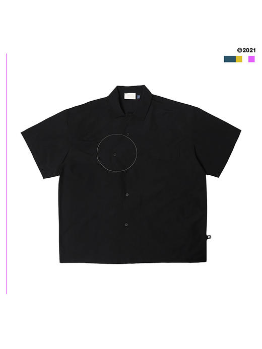 COC CUBE 2021SS 液化效果梭织短袖宽松休闲衬衣衬衫 商品图0