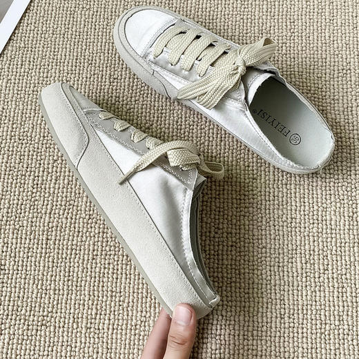 妃伊斯西班牙风小众薄款绸缎小白鞋 四款合集 商品图5