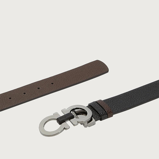 【一】FERRAGAMO 菲拉格慕 男士双面可调节GANCINI腰带 黑色 67 8783 476361 商品图1