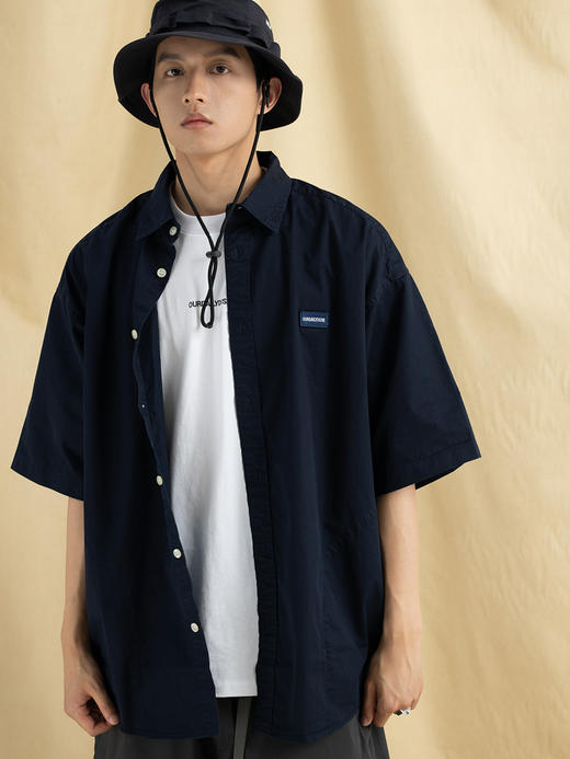 OURDAILYDOSE 21SS 原创夏季新款日系宽松Cityboy风素色短袖衬衫 商品图0