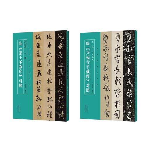 名家临名帖系列王铎、八大山人临《兴福寺半截碑》赵孟頫、王铎临《集王圣教序》对照——河南美术出版社 商品图0