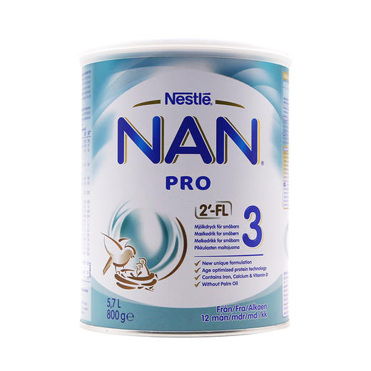 [保税区]瑞典雀巢能恩3段 800g. Nestle Nan Pro 3 Modersmjölksers Från 12 Månader 商品图1