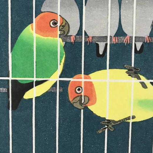 笠松紫浪 鸟  珍贵手工木刻浮世绘版画 无装裱 商品图4