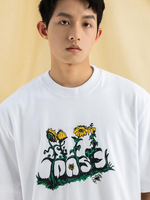 OURDAILYDOSE 21SS 原创潮牌趣味植物花卉图案 圆领宽松T恤短袖 商品图1