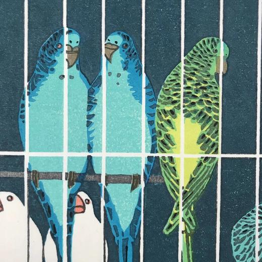 笠松紫浪 鸟  珍贵手工木刻浮世绘版画 无装裱 商品图6