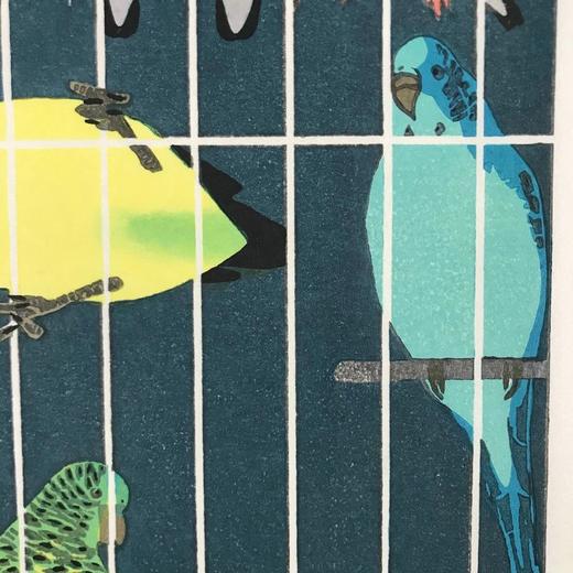 笠松紫浪 鸟  珍贵手工木刻浮世绘版画 无装裱 商品图5