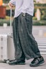 OURDAILYDOSE 19AW 原创设计日系复古百搭宽松格子阔腿裤 休闲裤 商品缩略图0