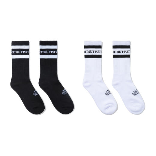 OURDAILYDOSE 原创潮牌 黑白2件套 基础两杠条纹提花毛巾底长袜 商品图4