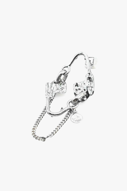 21AW TABOO｜愚人船  别针系列 - 纹理镜像别针耳环 商品图3