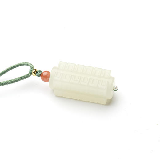 【宫里吊坠】 君雅·和田玉白玉玉琮吊坠 商品图3