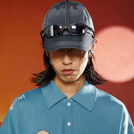 WHISTLEHUNTER(WSTHT)液态金属明线帽子 铁牌皱感亮面质感鸭舌帽 商品图2