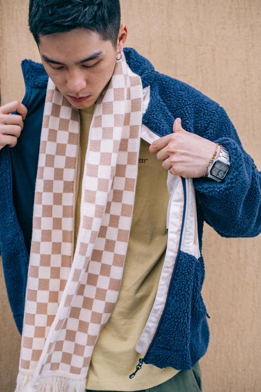 OURDAILYDOSE 19AW SCARF 原创拼色格子提花防寒保暖针织毛线围巾 商品图1