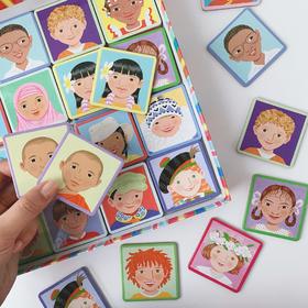 美国eeBoo儿童情商启蒙闪卡人脸识别记忆配对早教益智桌游