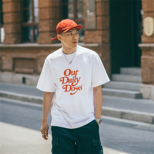 OURDAILYDOSE 原创潮牌发泡印花纯色宽松圆领休闲水洗短袖T恤男潮 商品图0