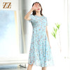 佐尔美夏季新款乔其印花桑蚕丝连衣裙E12LS46 商品缩略图1