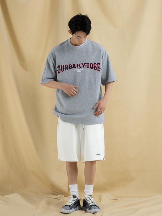 OURDAILYDOSE 21SS 原创潮牌重磅刺绣宽松cityboy圆领麻棉短袖T恤 商品图2