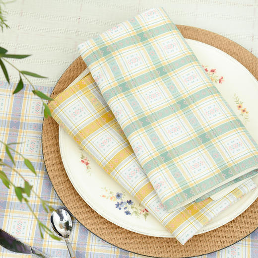 森系格纹餐巾欧美式餐桌垫 商品图0