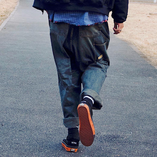 OURDAILYDOSE 原创重磅洗水做旧破洞牛仔裤多口袋宽松九分牛仔裤 商品图1