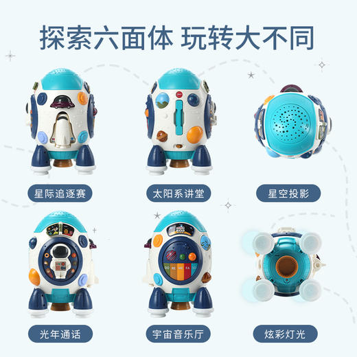 【星际探索手拍鼓 每一面都有惊喜】宝宝航空拍拍鼓 火箭六面体 趣味早教 玩法多多 商品图5
