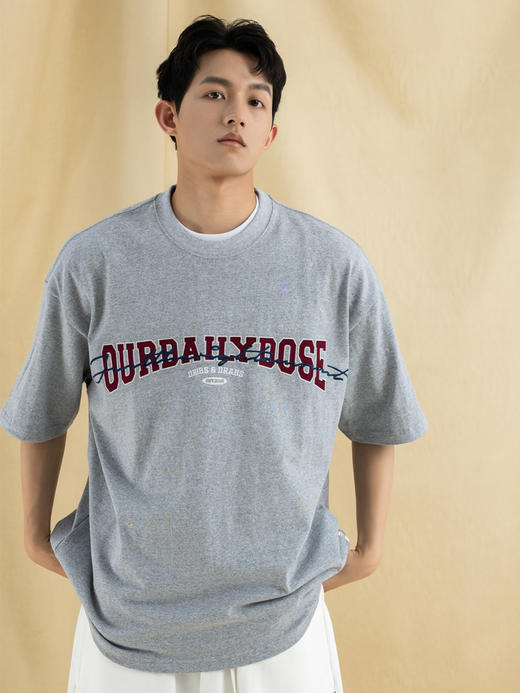OURDAILYDOSE 21SS 原创潮牌重磅刺绣宽松cityboy圆领麻棉短袖T恤 商品图0