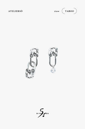 21AW TABOO｜愚人船 别针系列 - 纹理吊坠耳钉套组