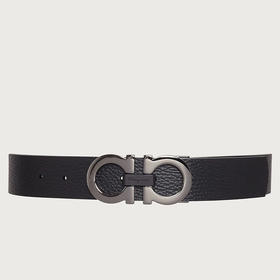 【一】FERRAGAMO 菲拉格慕 男士双面可调节GANCINI腰带 黑色 67 8783 476361