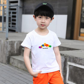 【男童T恤】童装儿童棉短半袖衫男童简约休闲印花短袖t恤中大童圆领棉T恤