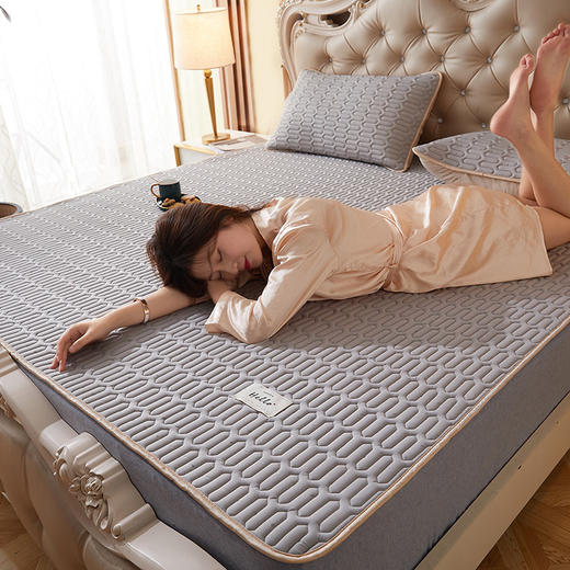 【乳胶凉席三件套】冰丝乳胶凉席 冰丝席三件套 可折叠水洗空调软席子 比普通面料低5-8度 凉而不冰 商品图2