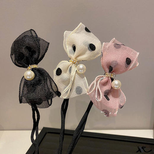 「买一送一」 网红懒人欧根纱花苞头卷发神器棒 I 丸子头波点蝴蝶结盘发器 商品图4