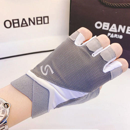 健身运动骑行防滑手套  薄款瑜伽透气半截手套 商品图0