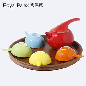 【亏本清仓】ROYALPalax 小精灵系列 泡茶壶茶杯骨瓷水杯1壶4杯不含盘子（不支持无理由退换）[福利品]