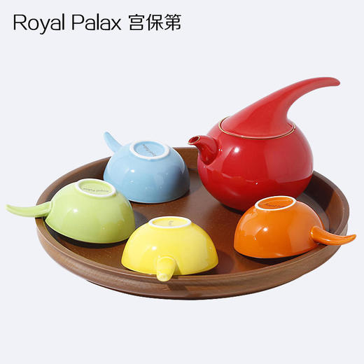 【亏本清仓】ROYALPalax 小精灵系列 泡茶壶茶杯骨瓷水杯1壶4杯不含盘子（不支持无理由退换）[福利品] 商品图0