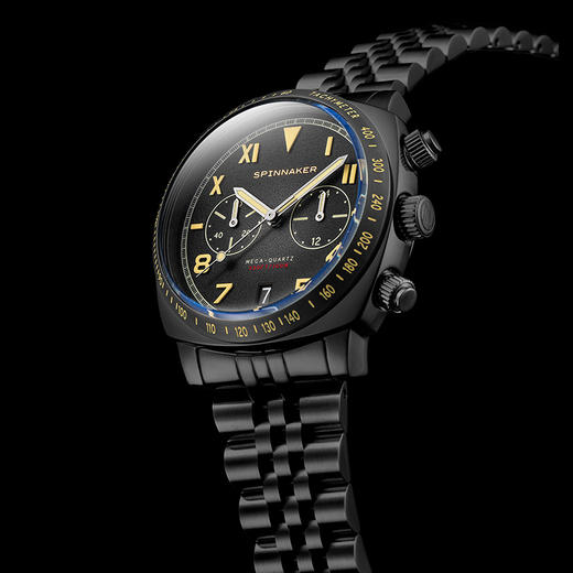 英国SPINNAKER三角帆HULL石英计时男士手表加州盘面夜光防水钢带 商品图2