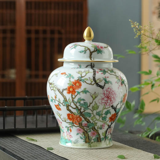 张彩云：【粉彩花卉将军罐】 商品图0