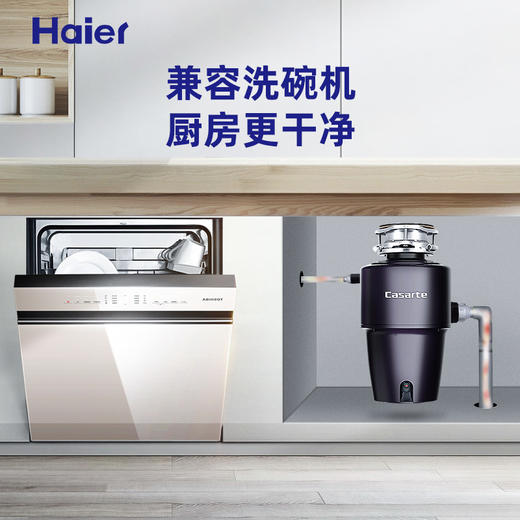 卡萨帝厨房垃圾处理器家用大功率隔音降噪全自动厨余食物粉碎机 无线开关CLD650-A1 黑色 商品图7