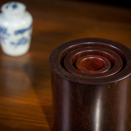 紫檀束腰套筒笔筒（一套三件） 商品图1