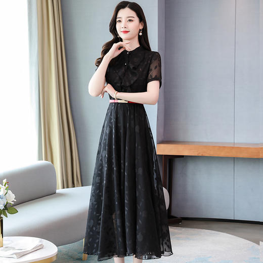 修身气质短袖雪纺大摆连衣裙 XYX2665 商品图4