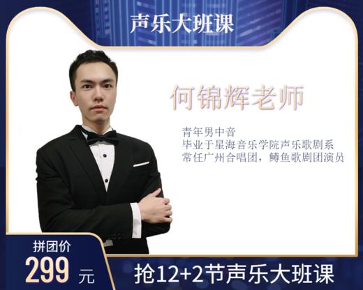 299元抢周四10：30【何锦辉老师】12+2节声乐大班课 商品图0
