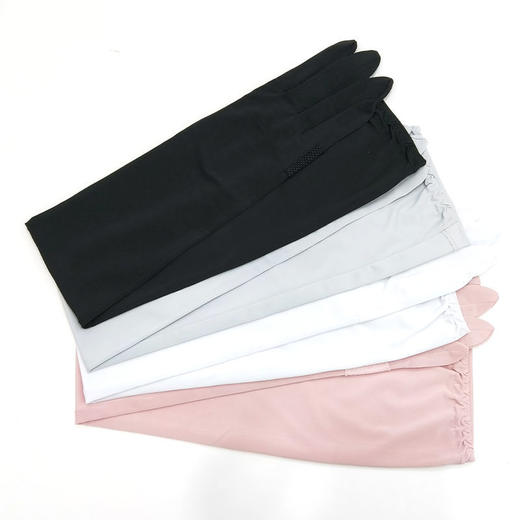 开车防晒手套女长袖夏季冰丝骑车遮阳长款手臂套防滑半指触屏袖套 商品图0