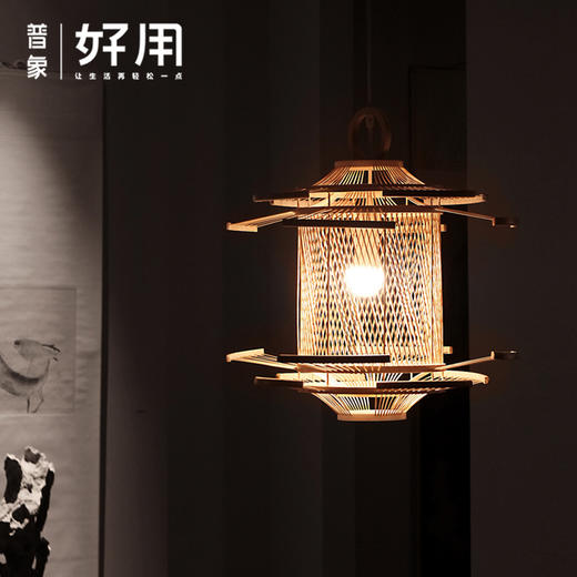 灵隐风灯| 茶室禅意民宿竹编灯 创意 商品图0