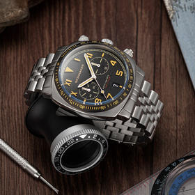 英国SPINNAKER三角帆HULL石英计时男士手表加州盘面夜光防水钢带