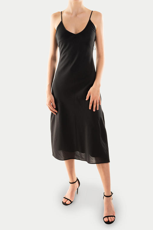 CG｜Black Silk Cotton Slipdress [系带丝绵双侧开叉连衣裙] 商品图5