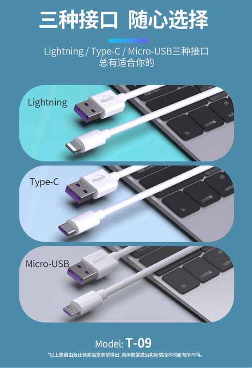 5A洛仕顿闪充数据线 适用于iPhoneX 11 11PRO 12 12 6.1寸手机线 商品图3